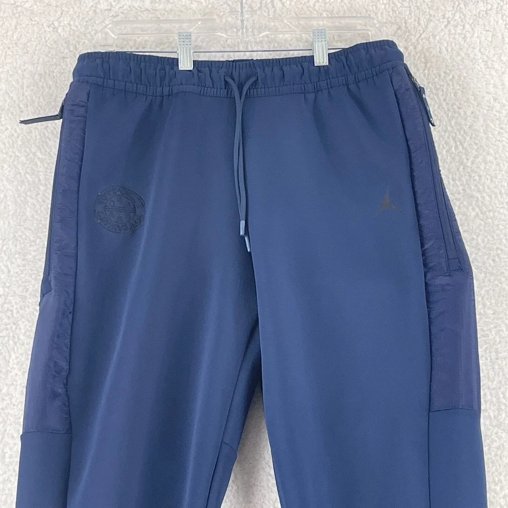 Nike Jordan Blue Training Game Straight Leg Pants Mens Pull On Drawstring Size M